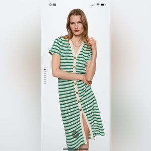 Mango - Knit Green Midi Dress M